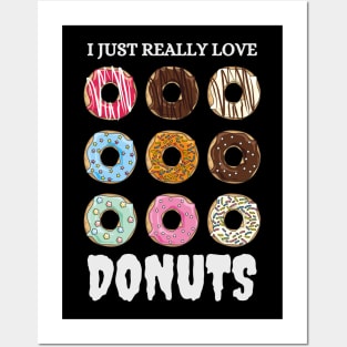 I Just Really Love Donuts Colorful Posters and Art